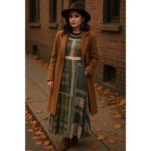 NWT La Diosa Patchwork Boho Maxi Dress Size S cottagecore Bohemian Boho Chic